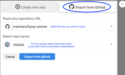 Import Repository from GitHub