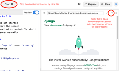 Running Django on Replit.com